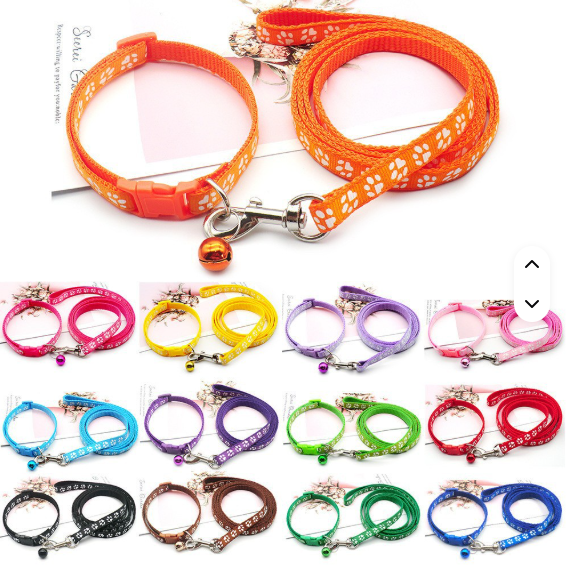 Set de Collar y Correa "Huellitas"