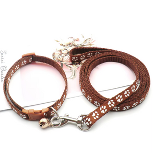 Set de Collar y Correa Huellitas