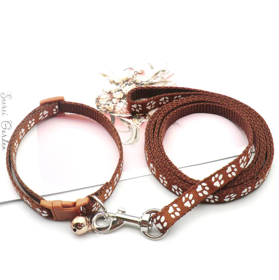 Set de Collar y Correa Huellitas