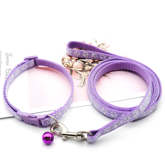 Set de Collar y Correa "Huellitas"