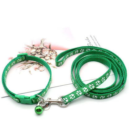 Set de Collar y Correa "Huellitas"