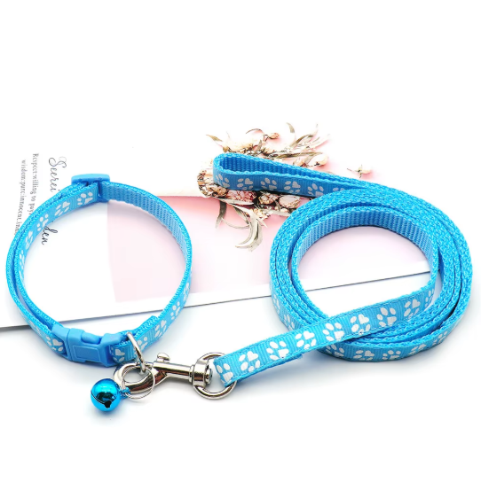 Set de Collar y Correa Huellitas