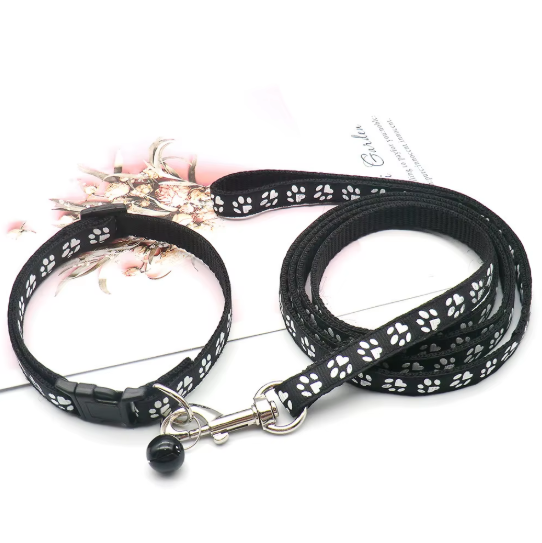 Set de Collar y Correa Huellitas